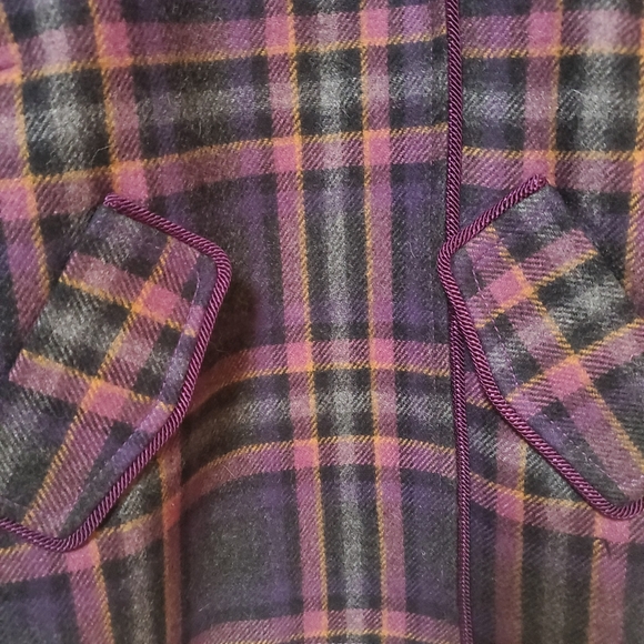 The Limited purple plaid wool blend cape jacket coat Academia Sherlock SZ small - Picture 7 of 14